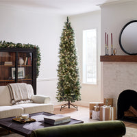 9 ft. Pre-Lit Carolina Pine Slim Tree with Clear Lights - National Tree Company