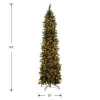 9 ft. Pre-Lit Carolina Pine Slim Tree with Clear Lights - National Tree Company