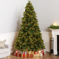 7.5 ft. Pre-Lit Carolina Pine Hinged Tree with 1000 Clear Lights, Plug-In - National Tree Company