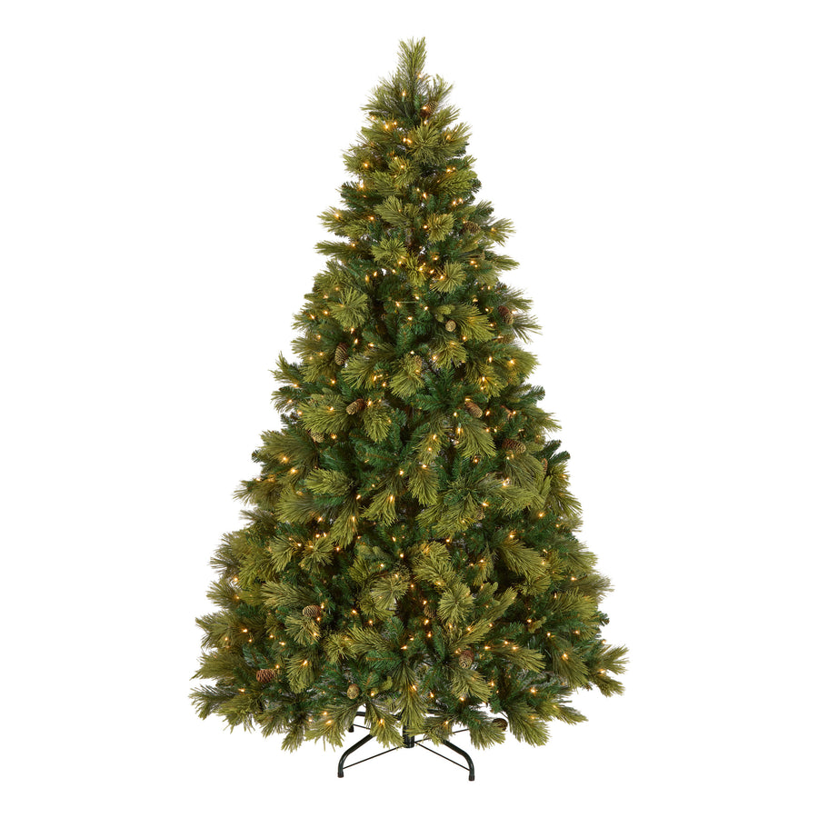 7.5 ft. Pre-Lit Carolina Pine Hinged Tree with 1000 Clear Lights, Plug-In - National Tree Company