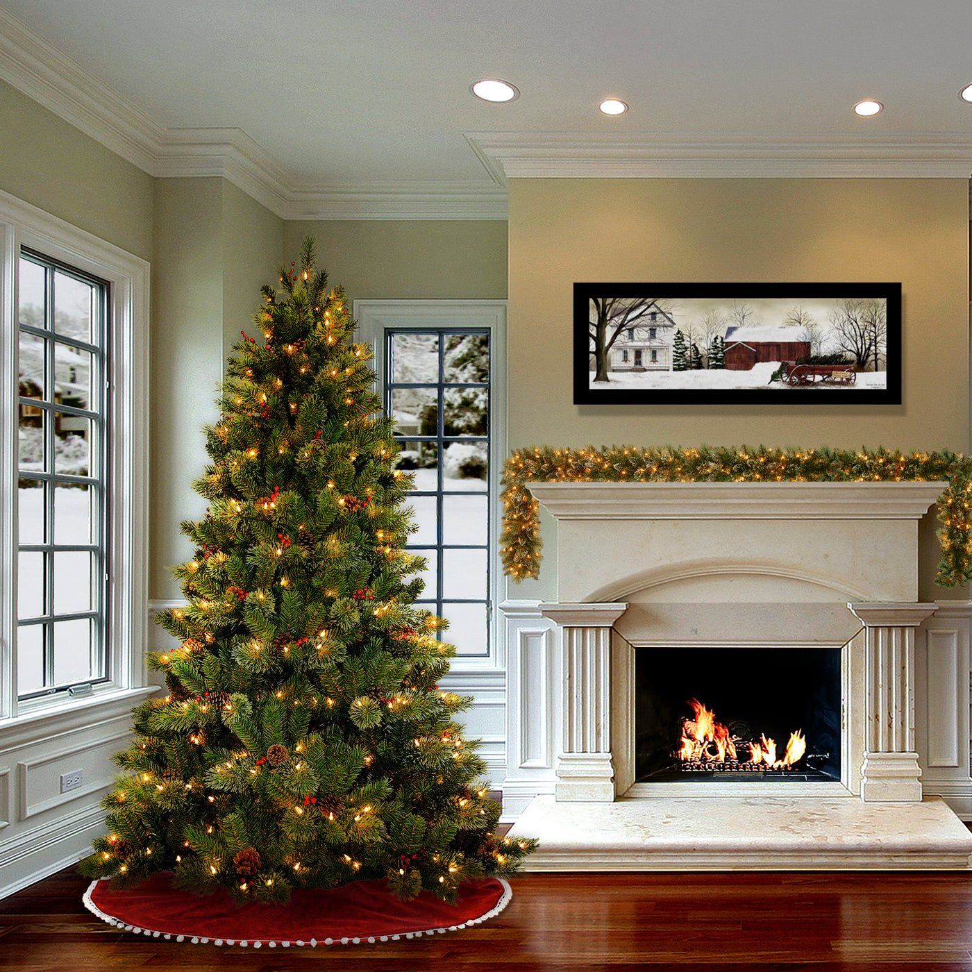 7.5 ft. Pre-Lit Cashmere Decorated Tree with Clear Lights - National Tree Company