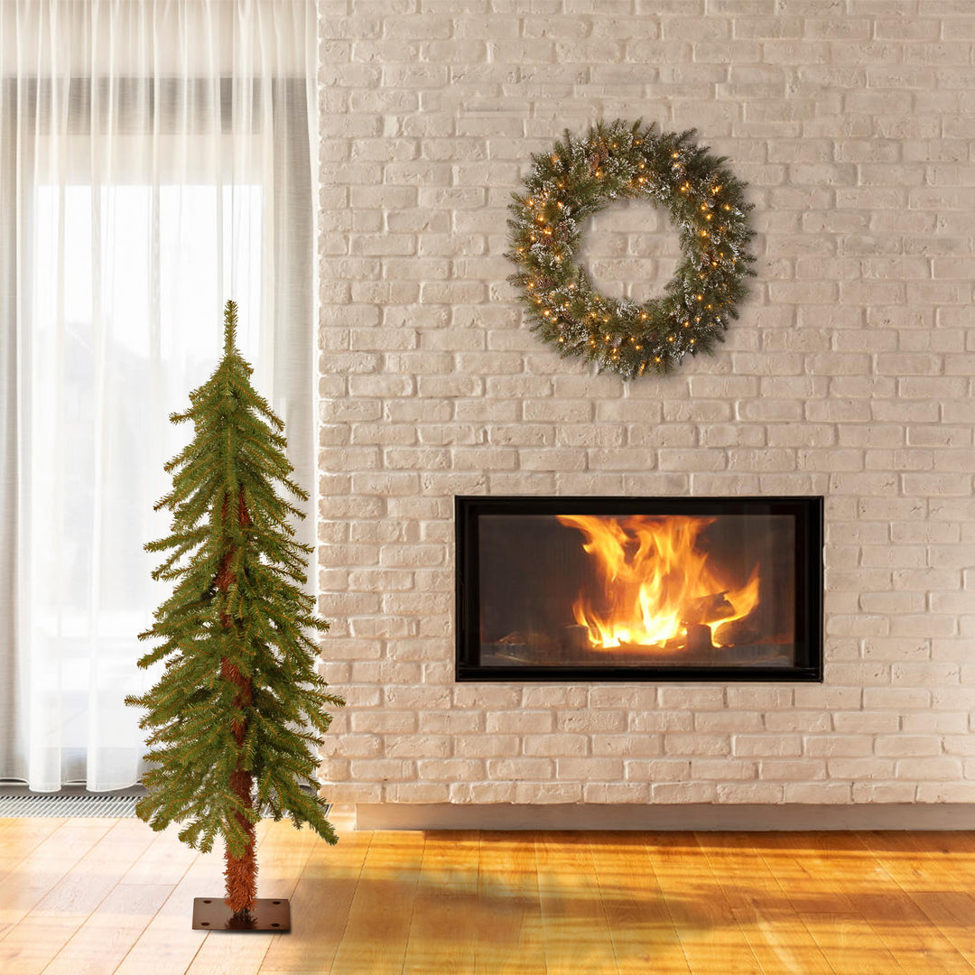Artificial Christmas Tree, Hickory Cedar, Green, Includes Stand, 4 Feet