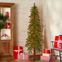 5 ft. Pre-Lit Hickory Cedar Slim Tree with Clear Lights - National Tree Company