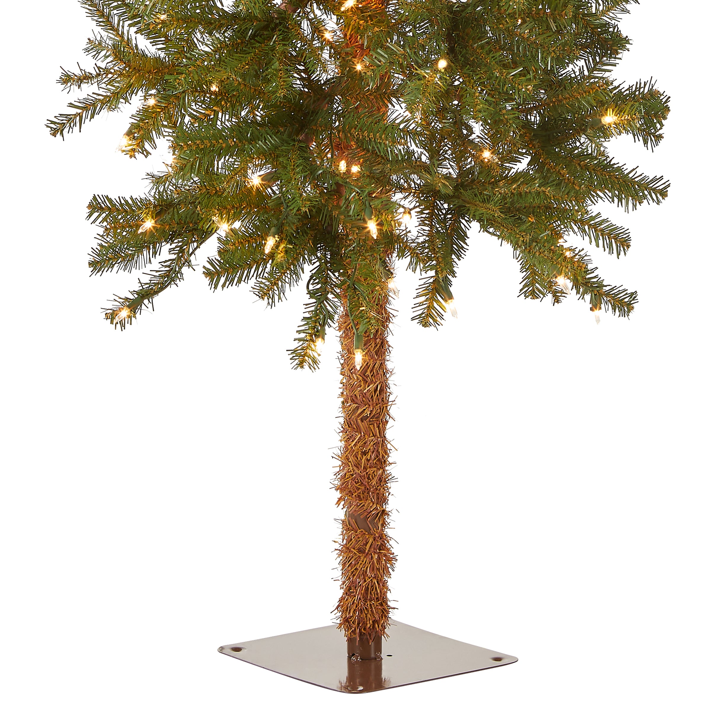 5 ft. Pre-Lit Hickory Cedar Slim Tree with Clear Lights, Plug-In