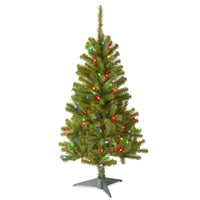 4 ft. Pre-Lit Canadian Fir Tree with Multicolor Lights - National Tree Company