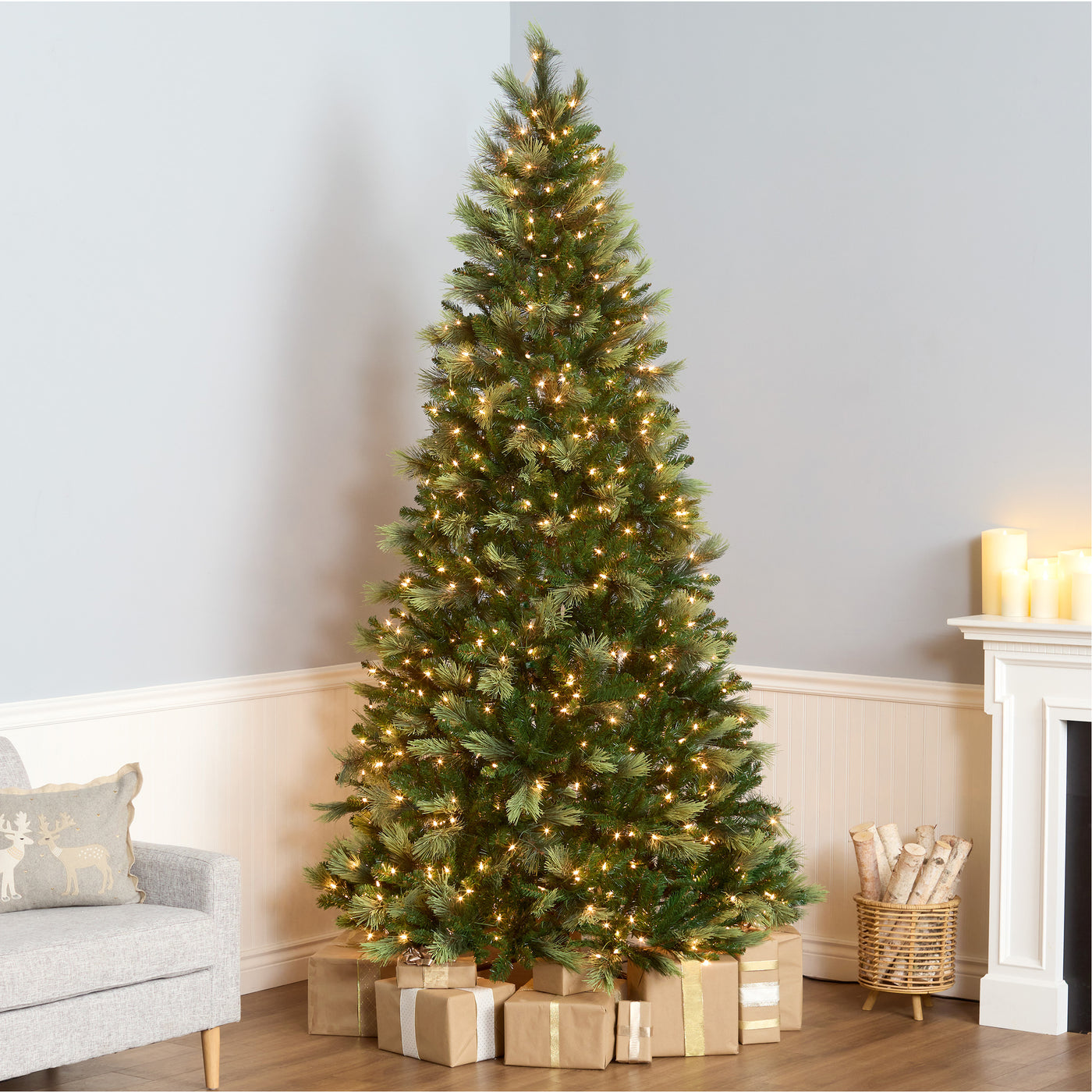 9 ft. Pre-Lit Charleston Pine Tree with Clear Lights - National Tree Company
