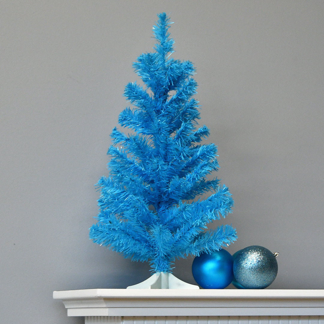 2ft. Light Blue Tree with White Stand