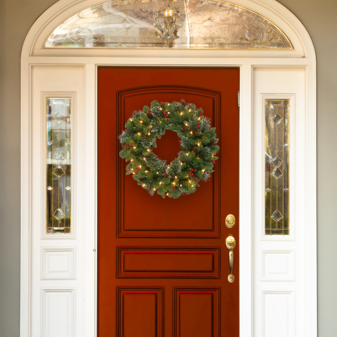 24 in. Pre-Lit Crestwood Spruce Wreath with Twinkly LED Lights - National Tree Company