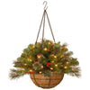 20 in. Pre-Lit Crestwood Spruce Hanging Basket with LED Lights - National Tree Company