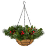 20 in. Pre-Lit Crestwood Spruce Hanging Basket with Warm White LED Lights - National Tree Company