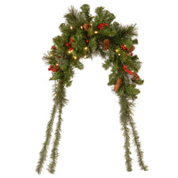 36 in. Pre-Lit  Crestwood Spruce Mailbox Swag with Warm White LED Lights - National Tree Company
