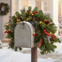 36 in. Pre-Lit  Crestwood Spruce Mailbox Swag with Warm White LED Lights - National Tree Company