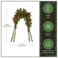 36 in. Pre-Lit  Crestwood Spruce Mailbox Swag with Warm White LED Lights - National Tree Company