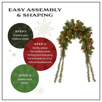 36 in. Pre-Lit  Crestwood Spruce Mailbox Swag with Warm White LED Lights - National Tree Company