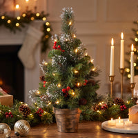 2 ft. Pre-Lit Crestwood Spruce Entrance Tree with Clear Lights, Plug-In - National Tree Company