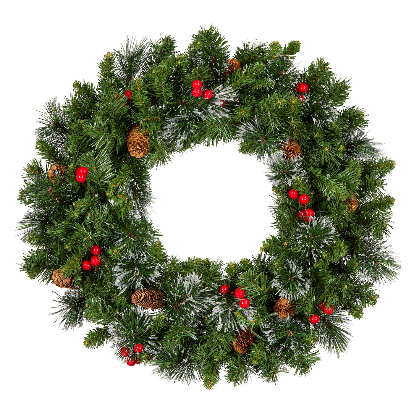 36 in. Pre-Lit Crestwood Spruce Wreath with Clear Lights, Plug-In - National Tree Company