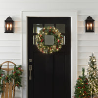 24 in. Pre-Lit Crestwood Spruce Spruce Wreath with Clear Lights - National Tree Company