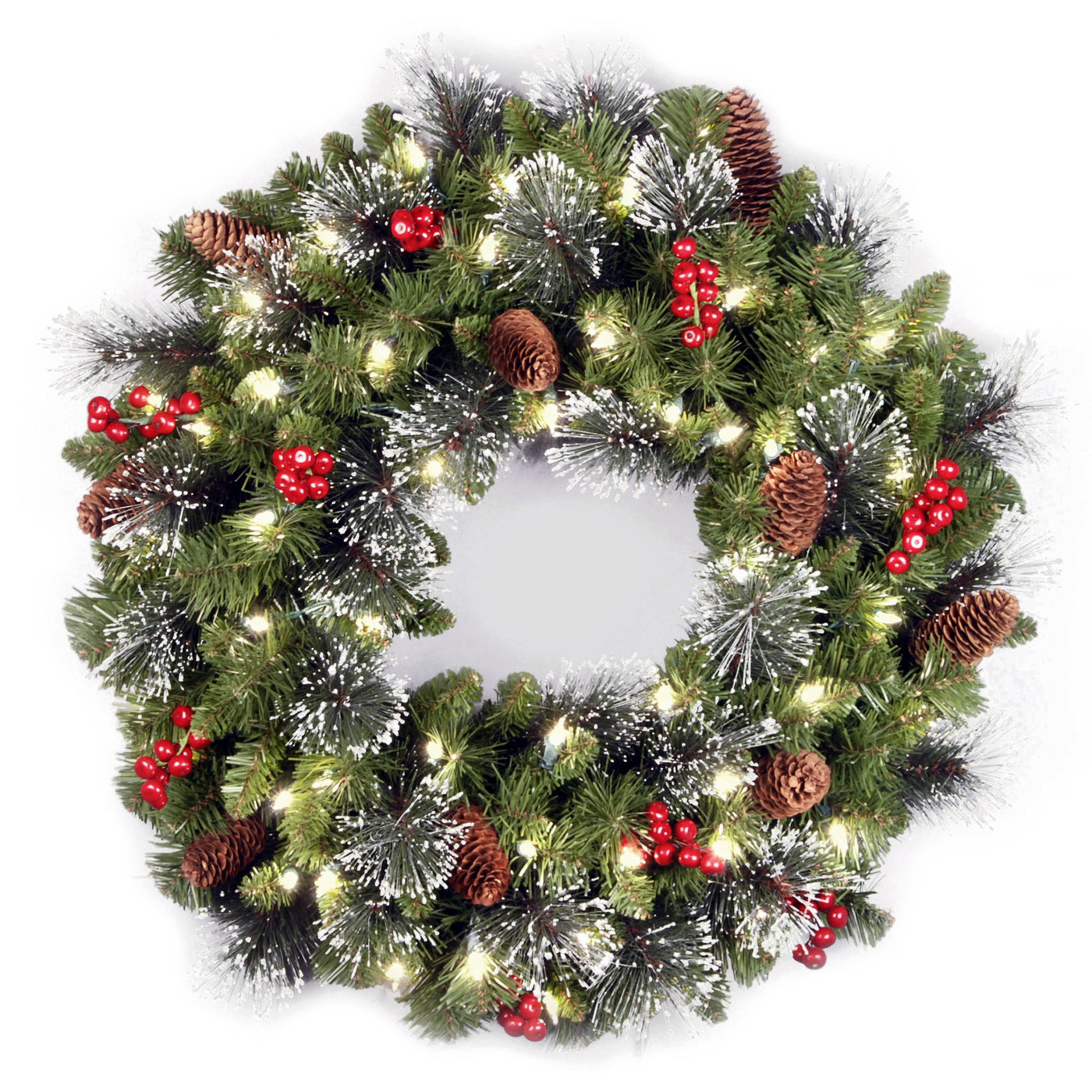 24 in. Pre-Lit Crestwood Spruce Wreath with Infinity Lights - National Tree Company