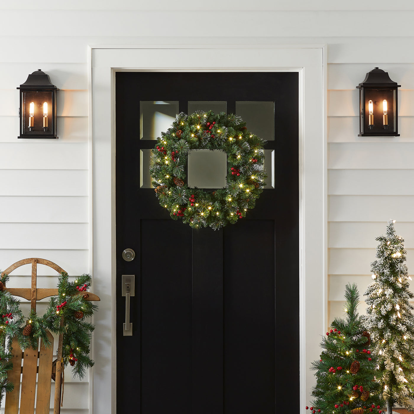 24 in. Pre-Lit Crestwood Spruce Wreath with Infinity Lights - National Tree Company