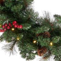 24 in. Pre-Lit Crestwood Spruce Wreath with Infinity Lights - National Tree Company