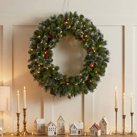 30 in. Pre-Lit Crestwood Spruce Wreath with Warm White LED Lights, Plug-In - National Tree Company