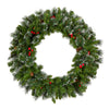 30 in. Pre-Lit Crestwood Spruce Wreath with Warm White LED Lights - National Tree Company