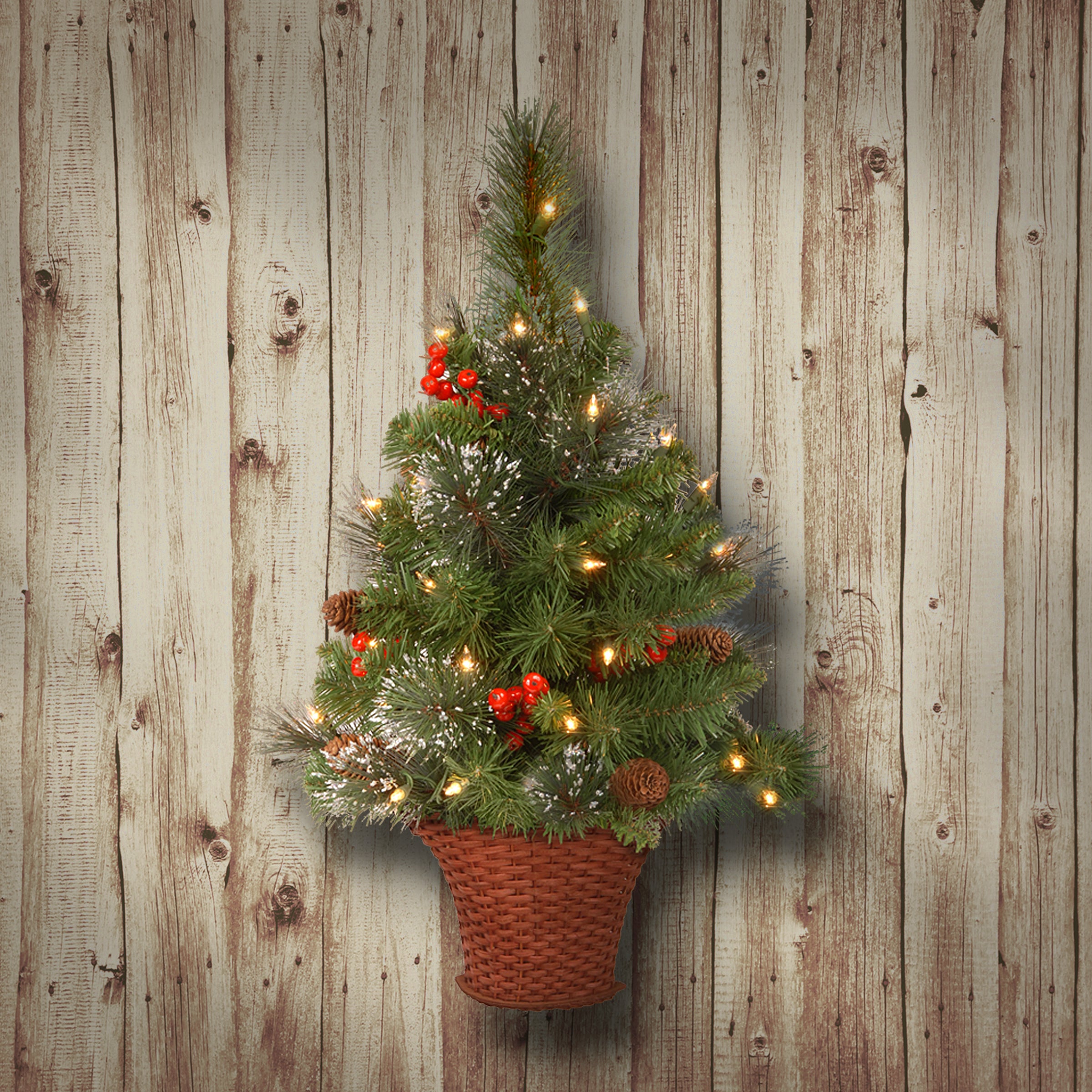 Pre-Lit Artificial Mini Christmas Tree, Green, Crestwood Spruce