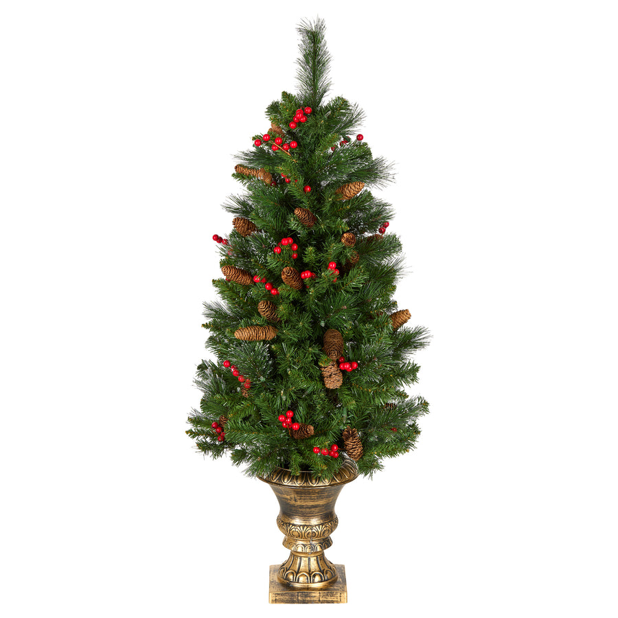 4 ft. Pre-Lit Crestwood Spruce Entrance Tree with Clear Lights, Plug-In - National Tree Company
