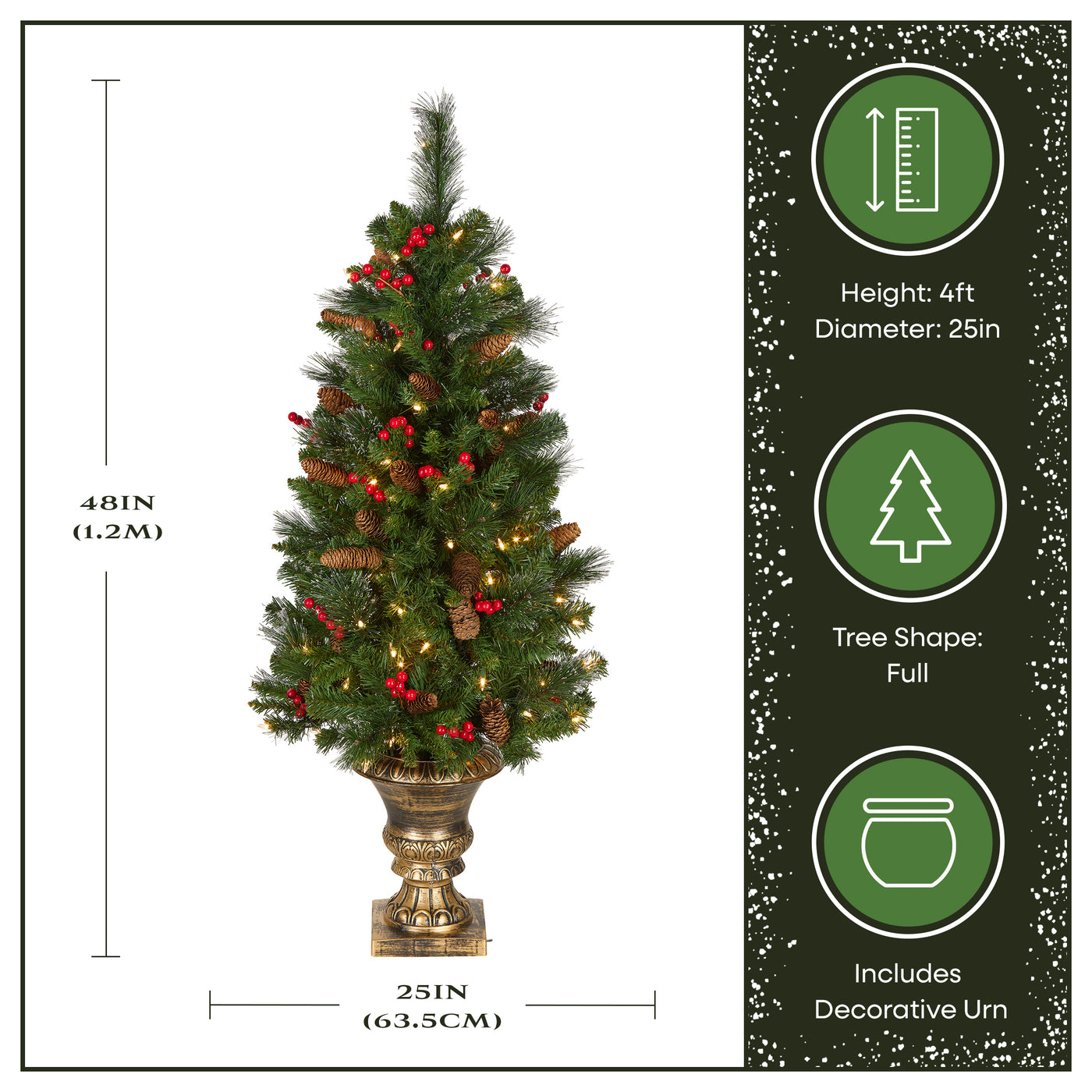 4 ft. Pre-Lit Crestwood Spruce Entrance Tree with Clear Lights, Plug-In - National Tree Company