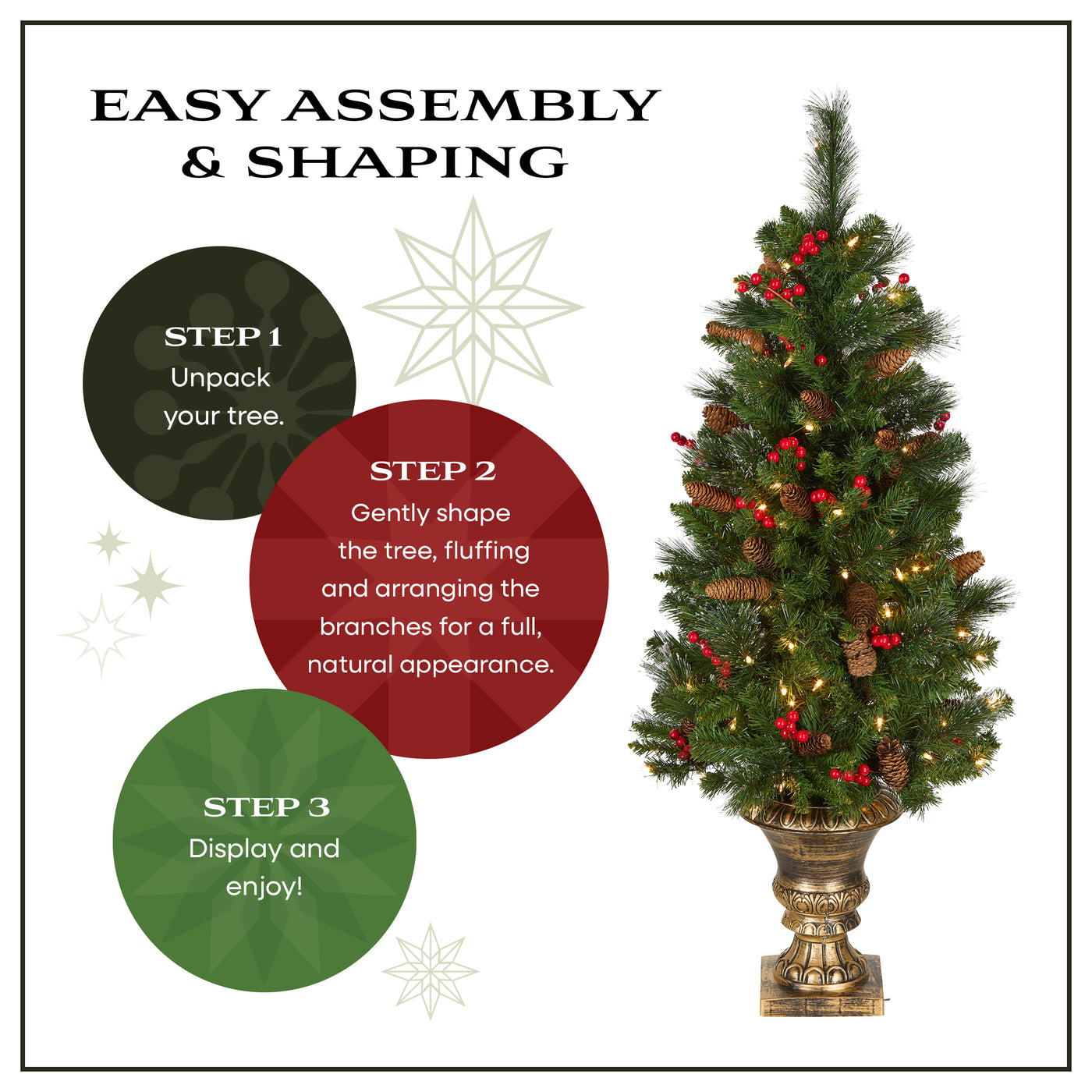4 ft. Pre-Lit Crestwood Spruce Entrance Tree with Clear Lights, Plug-In - National Tree Company