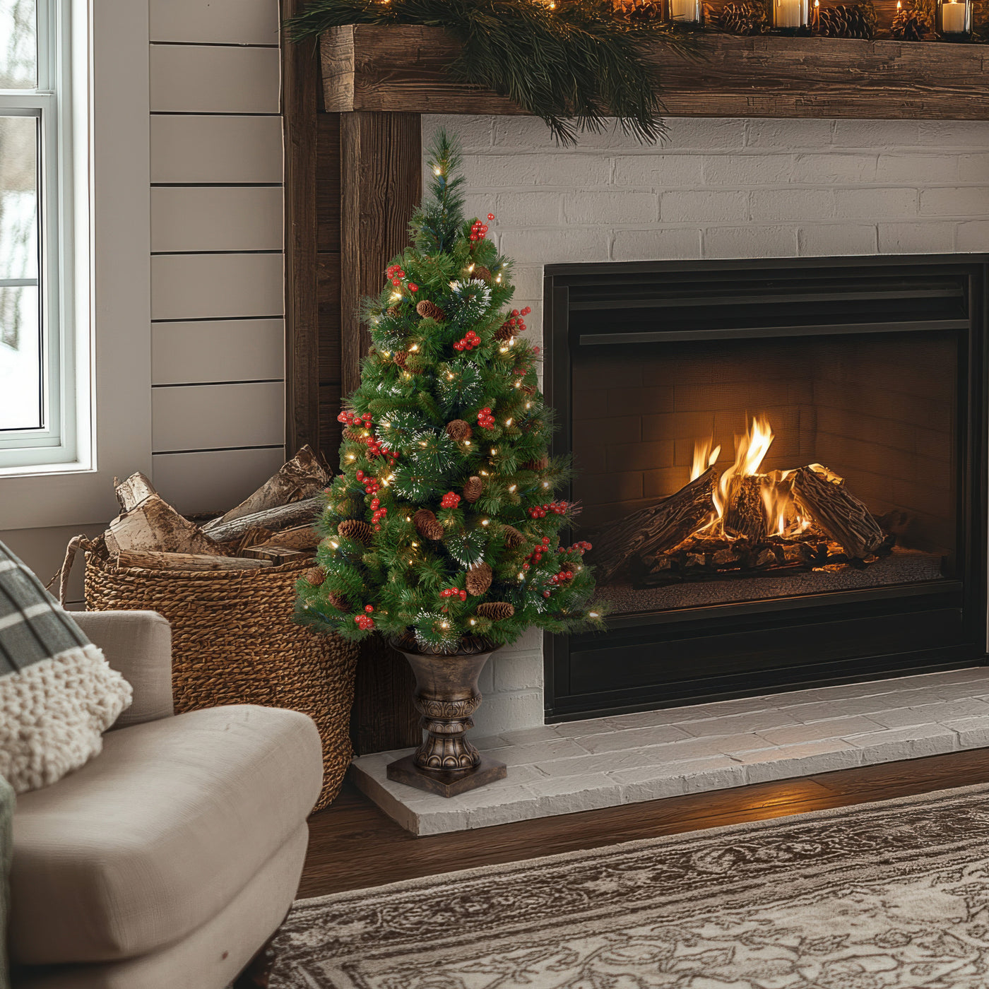 4 ft. Pre-Lit Crestwood Spruce Tree with Clear Lights - National Tree Company