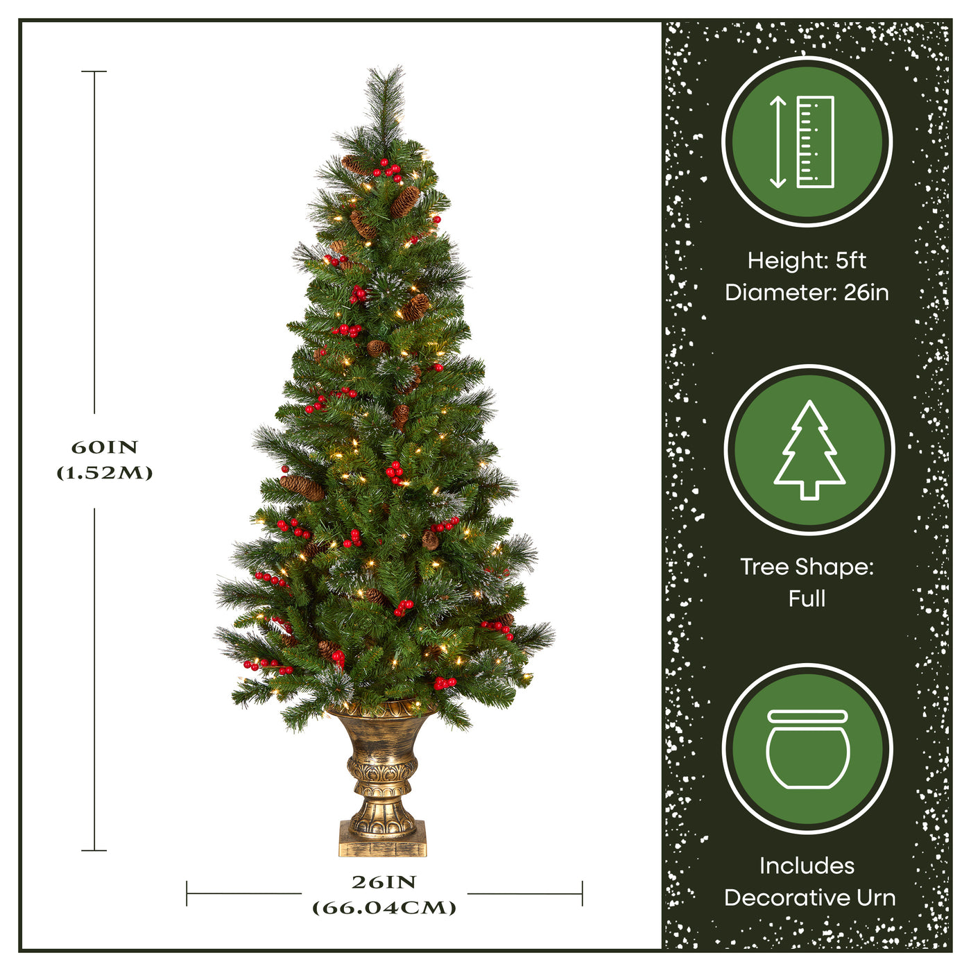 5 ft. Pre-Lit Crestwood Spruce Entrance Tree with Clear Lights - National Tree Company