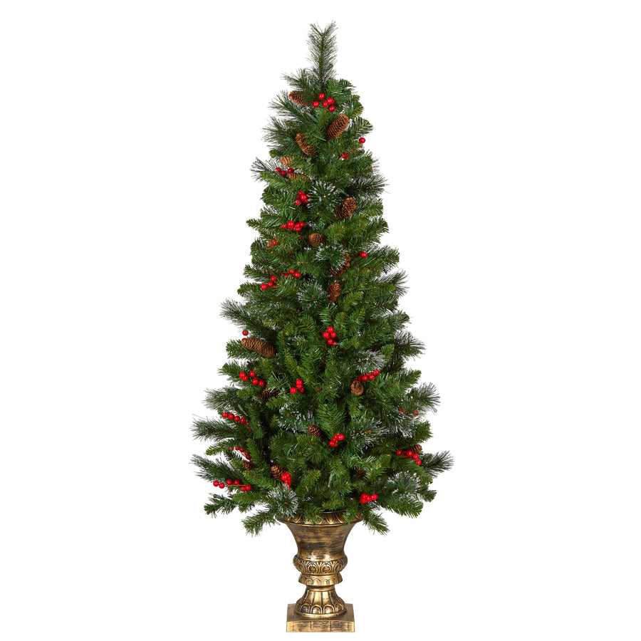 5 ft. Pre-Lit Crestwood Spruce Entrance Tree with Clear Lights - National Tree Company