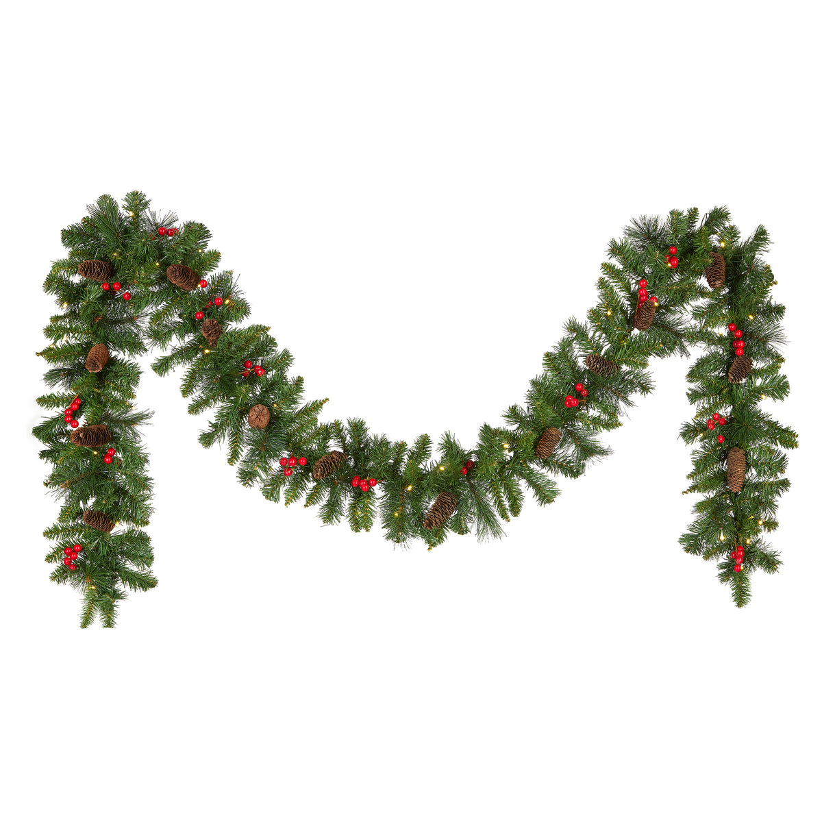 9 ft. Pre-Lit Crestwood Spruce Garland with Clear Lights, Plug-In - National Tree Company