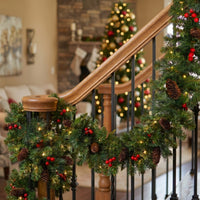 9 ft. Pre-Lit Crestwood Spruce Garland with Warm White LED Lights - National Tree Company