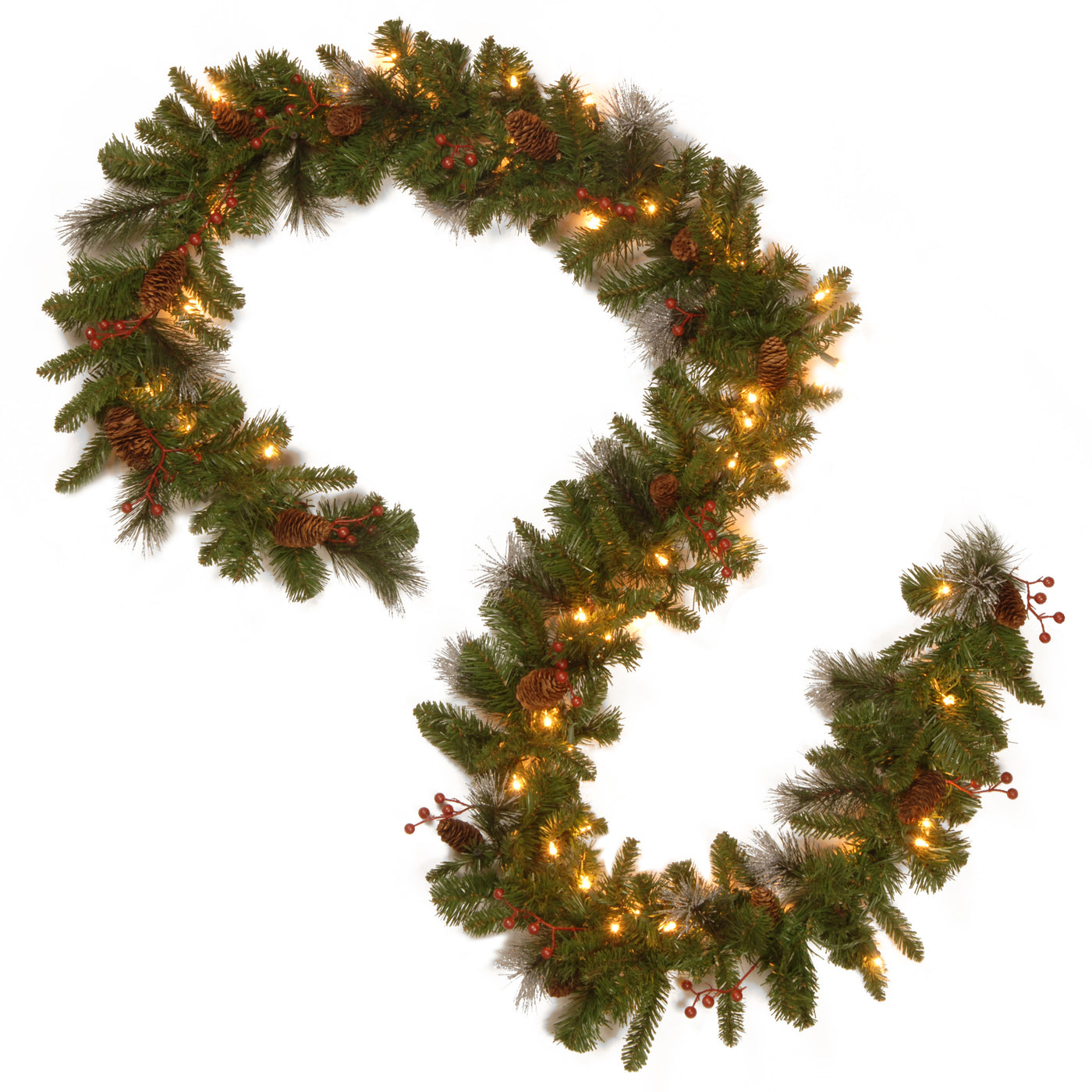 9 ft. Pre-Lit Crestwood Spruce Garland with LED Lights - National Tree Company