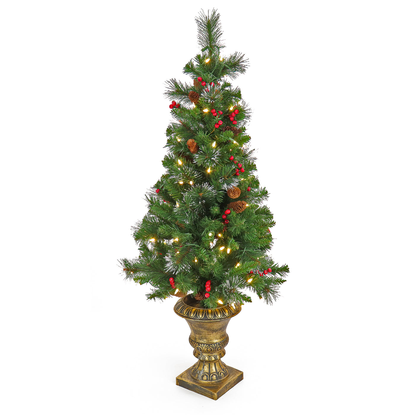 4 ft. Pre-Lit Crestwood Spruce Tree with Warm White LED Lights - National Tree Company