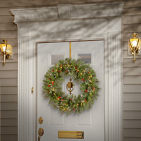 30 in. Pre-Lit Crestwood Spruce Wreath with Warm White LED Lights - National Tree Company