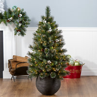 4ft. Glittery Crestwood Spruce Entrance Tree with Clear Lights - National Tree Company