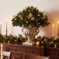18 in. Crestwood Gold Spruce Urn Filler with Warm White LED Lights - National Tree Company