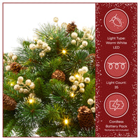 2 ft. Pre-Lit Crestwood Spruce Entrance Tree with Clear Lights, Plug-In - National Tree Company
