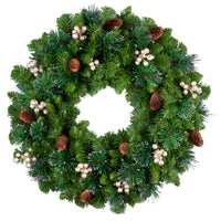 24 in. Crestwood Gold Spruce Wreath with Warm White LED Lights - National Tree Company