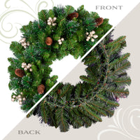 24 in. Crestwood Gold Spruce Wreath with Warm White LED Lights - National Tree Company