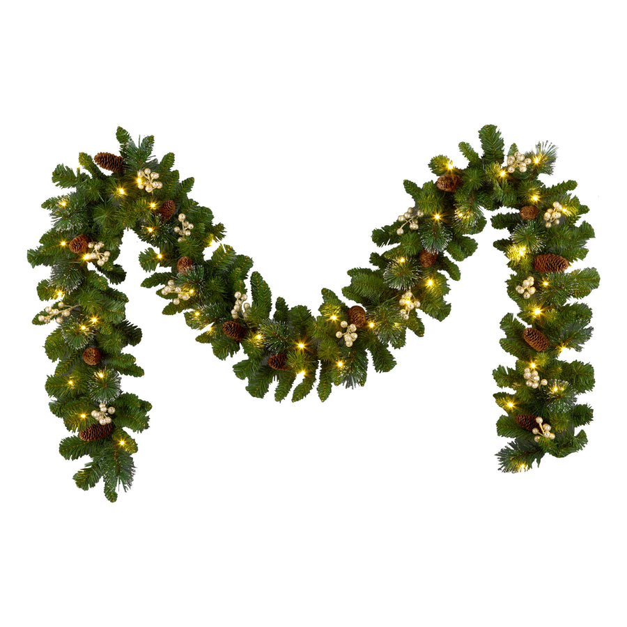9ft. Crestwood Gold Spruce Garland with Clear Lights, Plug-In - National Tree Company