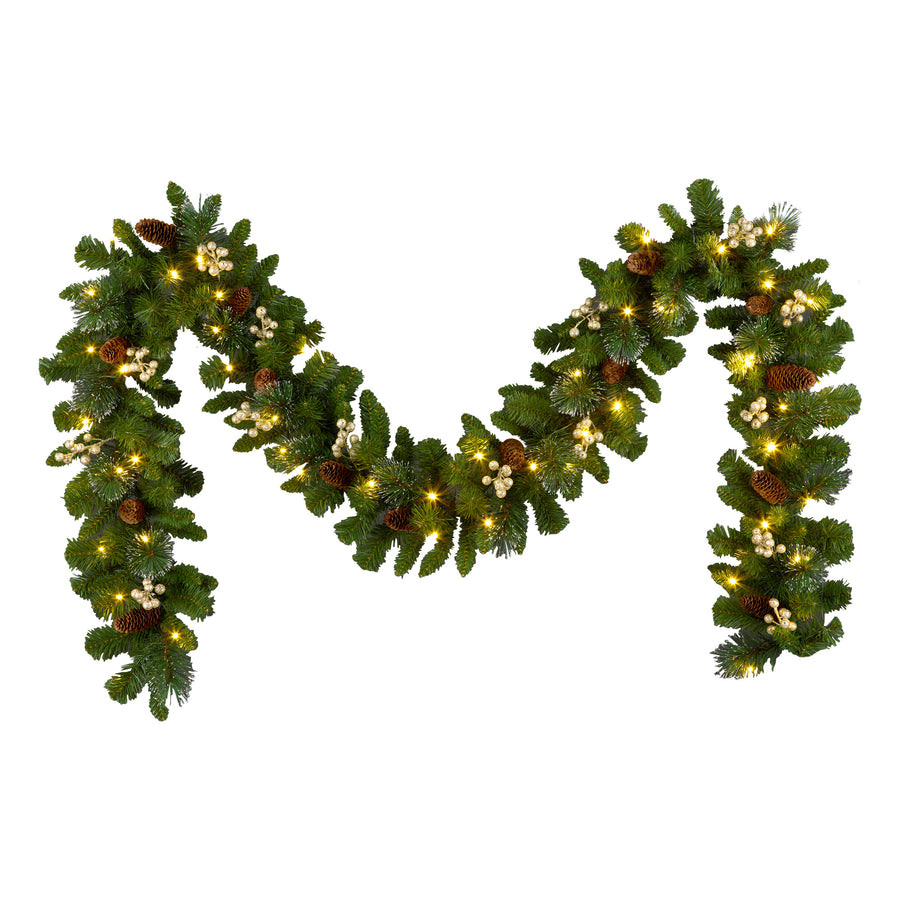 9ft. Crestwood Gold Spruce Garland with LED Lights - National Tree Company