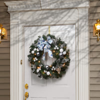 32 in. Pre-Lit Decorative Collection Ornament Wreath with Clear Lights - National Tree Company