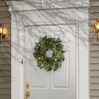 24 in. Pre-Lit Magnolia Mix Pine Wreath with LED Lights - National Tree Company