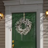 24 in. Pre-Lit Christmas Core Snowy Wreath with Pinecones - National Tree Company