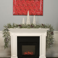 9 ft. Pre-Lit Christmas Core Snowy Garland with Pinecones - National Tree Company