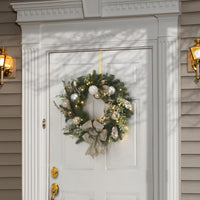 24 in. Pre-Lit Yuletide Glam Decorated Wreath with Bow - National Tree Company